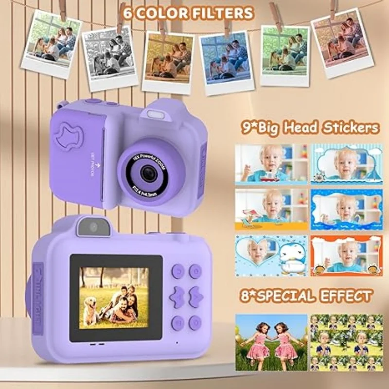 Children's  digital  instant  printing  high-definition 1080P camera toys with  built-in  flash Children's  birthday gift photos