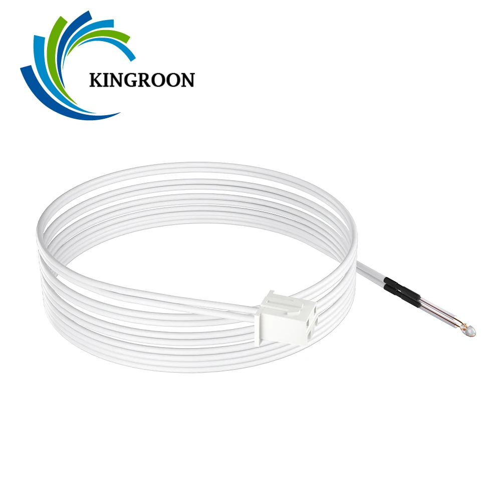 KINGROON 100K NTC 3950 Single-ended Glass Sealed Thermistor Temperature Sensor With XH2.54-2P Terminal 1M Cable For 3D Printer 1