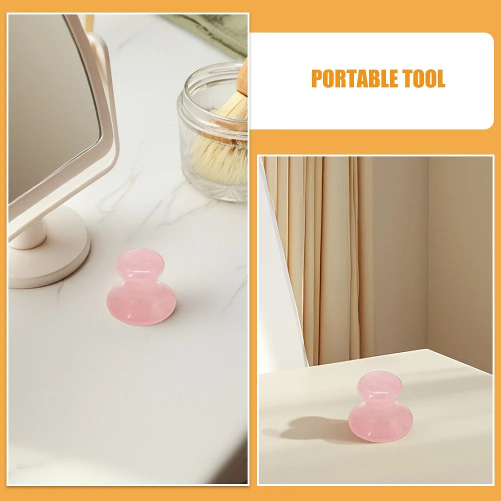 เครื่องนวดหน้ากัวซาหยกโรสควอตซ์ รูปทรงเห็ด ช่วยลดเลือนริ้วรอย บำรุงผิวหน้าและรอบดวงตา