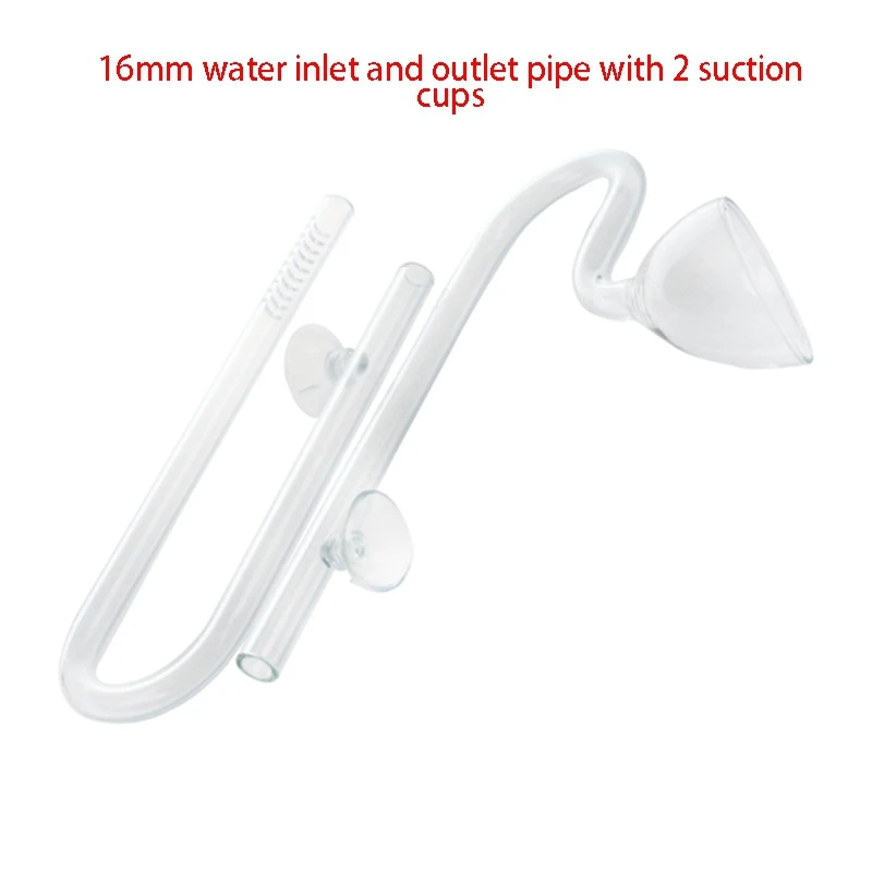 2X 16 Mm Aquarium Glass Inflow Outflow Lily Pipe Tube Fish Tank Aquatic Water Plant Canister Filter Suction Cup Hose Set