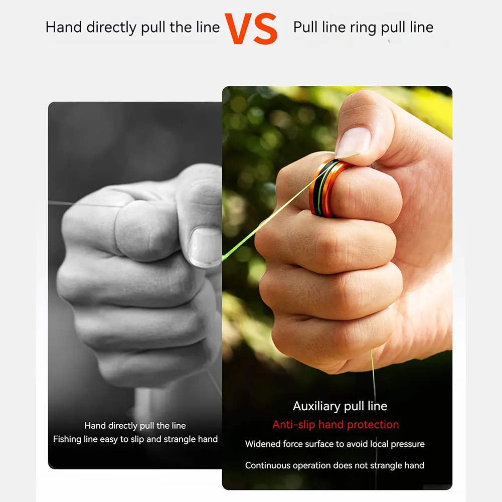 1/2 قطعة خط الصيد مجتذب المضادة للانزلاق المحمولة خط سحب حلقة خطوط الصيد سحب حلقة الصيد اكسسوارات #6