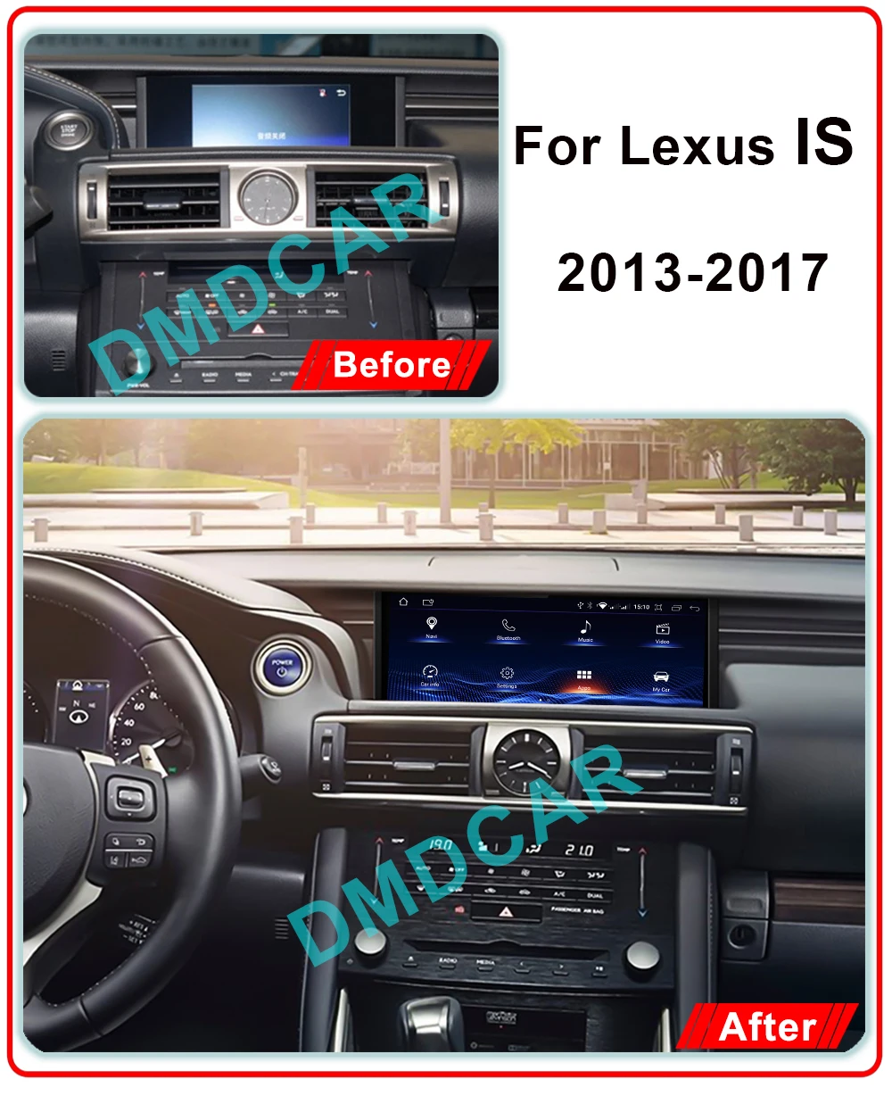 10.25‘’ Android 12 Car Radio 128G For Lexus IS 200 250 300 350 200t 300h 2013-2017 Multimedia Video Player CarPlay AndroidAuto