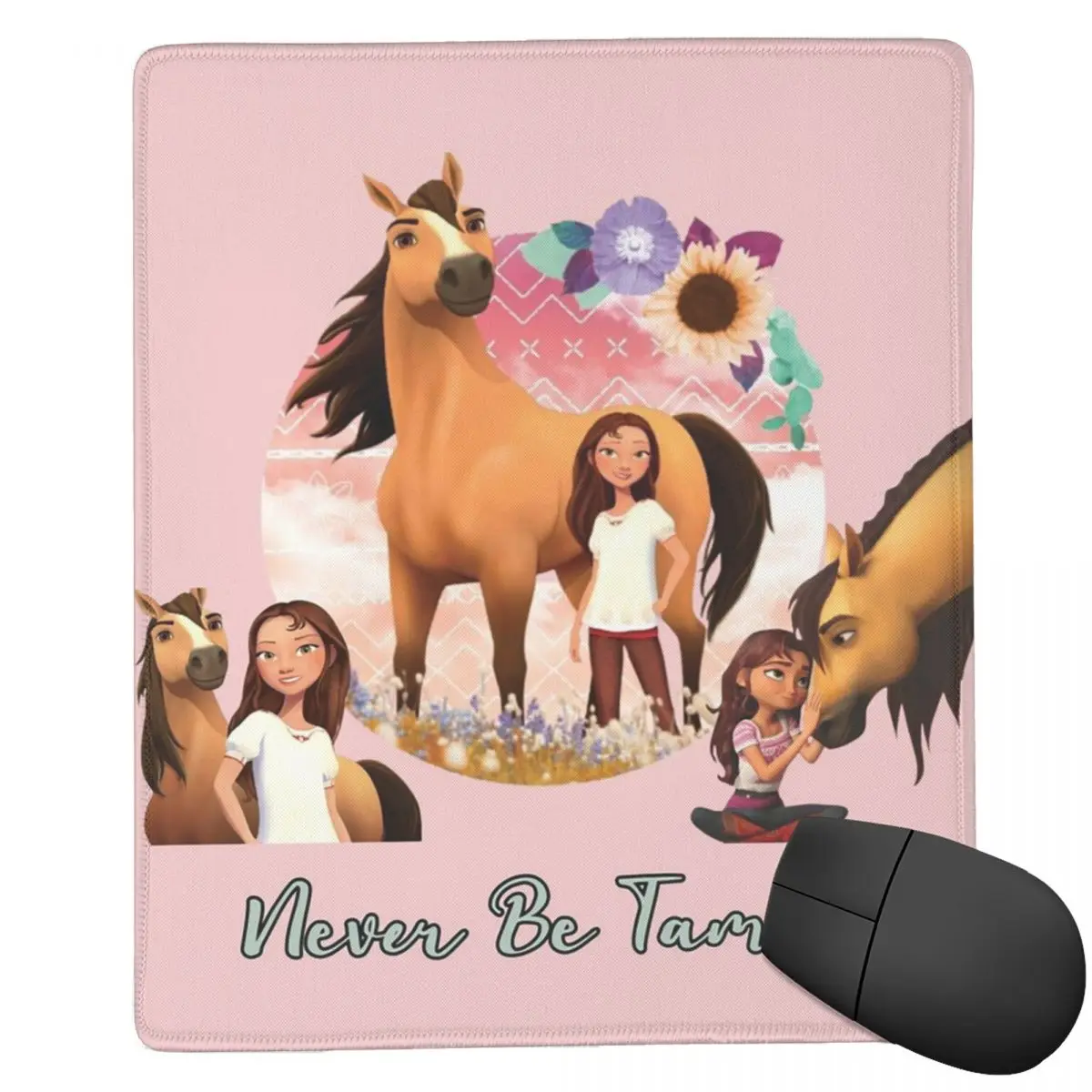 Never Be Tamed Spirit Riding Free Mouse Pad Computer Keyboard Mouse Mat Gaming PC Laptop Desk Mat Office Accessories
