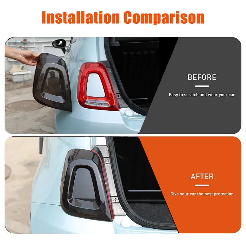 

for Fiat 500 2016 2017 2018 2019 2020 2021 2022 2023 2024 Car Tail Light Frame Rear Lamp Cover Brake Light Decorative Cover