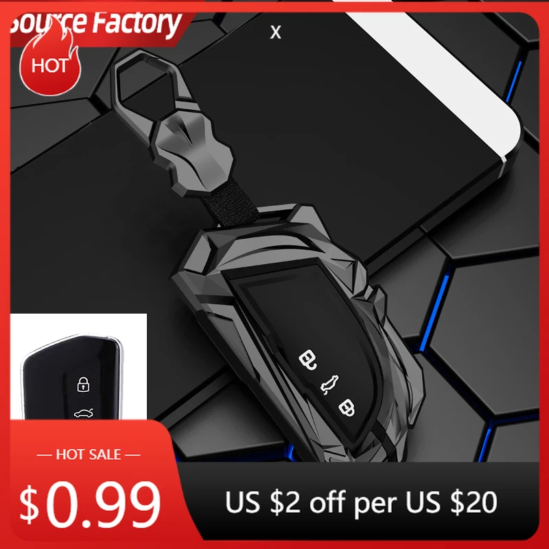 

Car Stickers Fashion Zinc Car Key Case Cover Shell Fob For Volkswagen VW Golf 8 MK8 ID-4 ID-6 For Skoda Octavia A8 For Seat