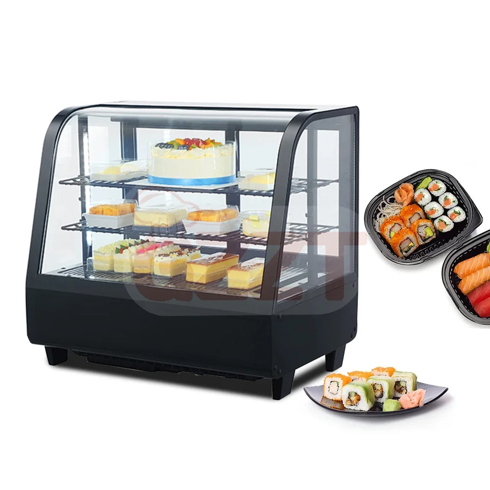 

Bakery Cake Refrigerator Showcase Display Cabinet 2 Shelves Desktop Curved Counter Top Bakery Showcase Glass Display Cabinet