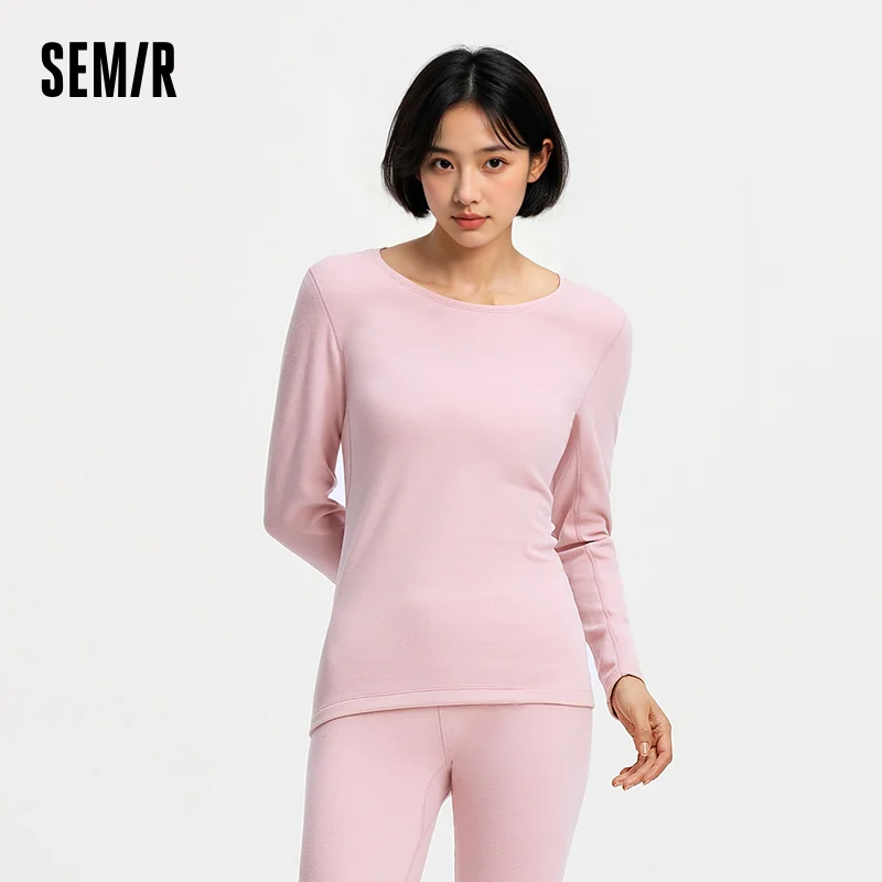 Semir Women Tshirt Brushed Fabric Crew Neck Solid Color Everyday Style Urban Casual Style Soft Touch 2026 Spring