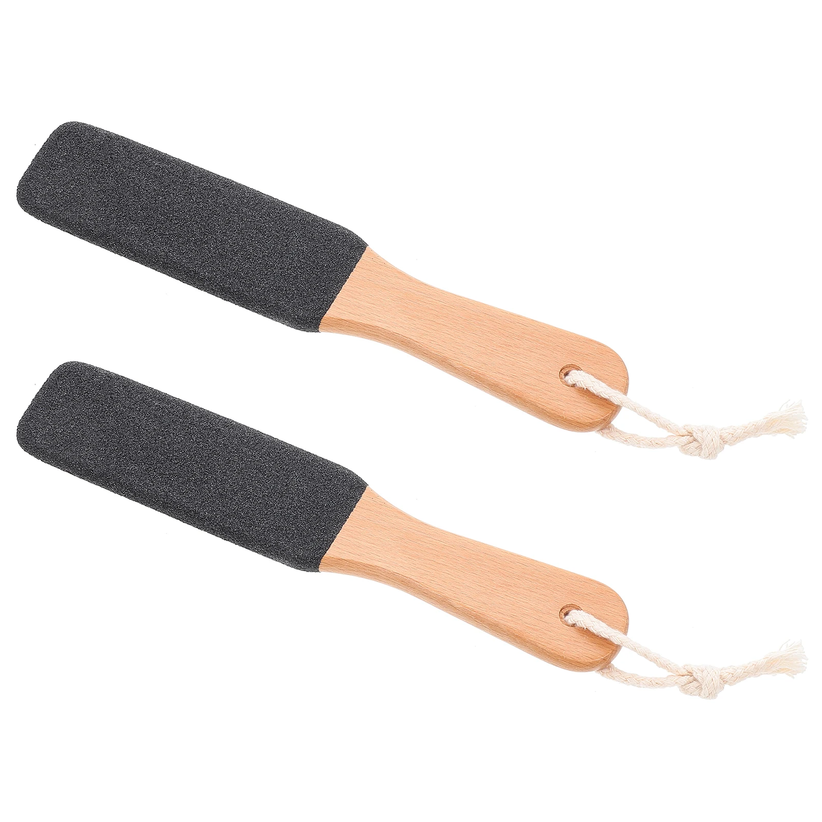 

2pcs Foot File Wooden Callus Remover Ergonomic Handle Dead Skin Softener Feet Care Pedicure Tool Long Lasting Wood Material