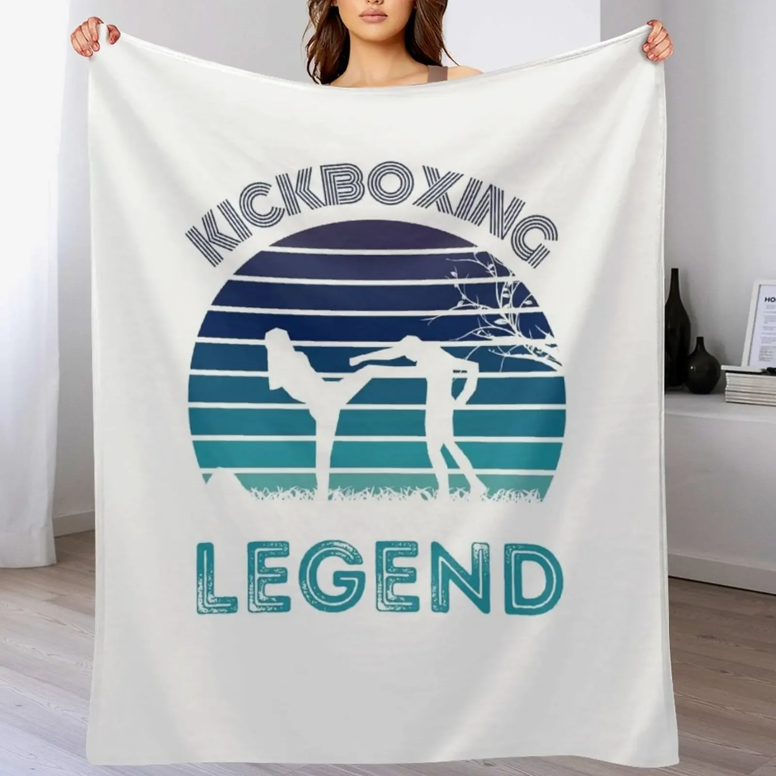 

Kickboxing Legend Retro Style Throw Blanket Plush anime Blankets