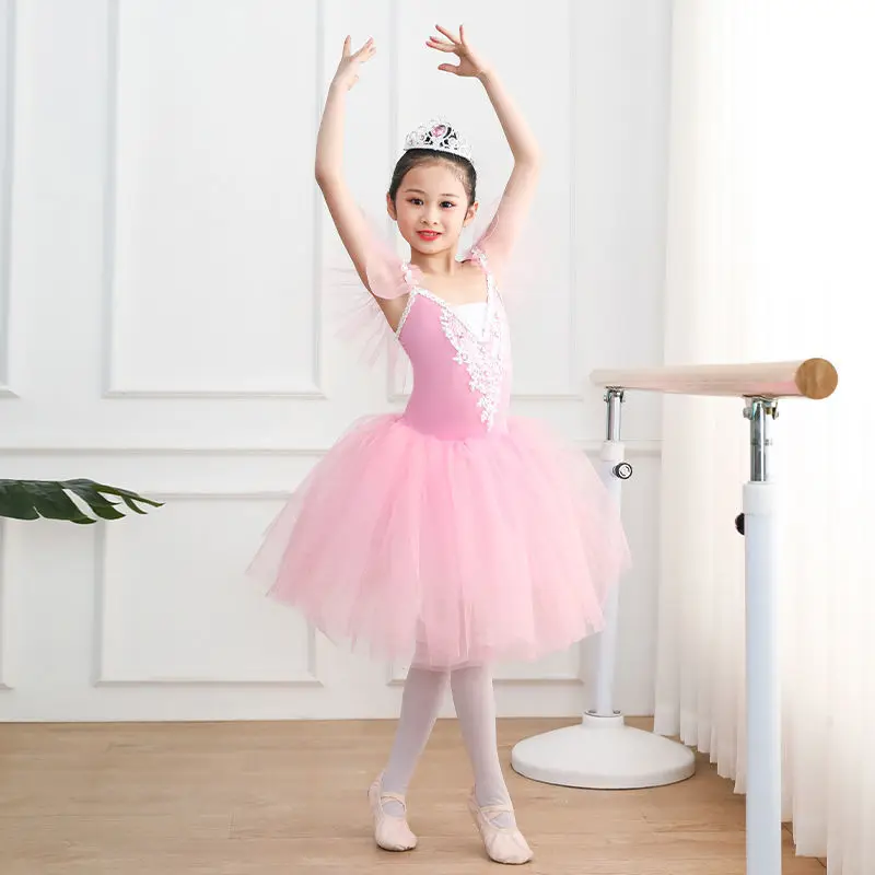 Ruoru Girl Ballet Tutu Dress Professional Kids Dancing Party Dress Performance Ballerina Costume Princess Girl Dress body