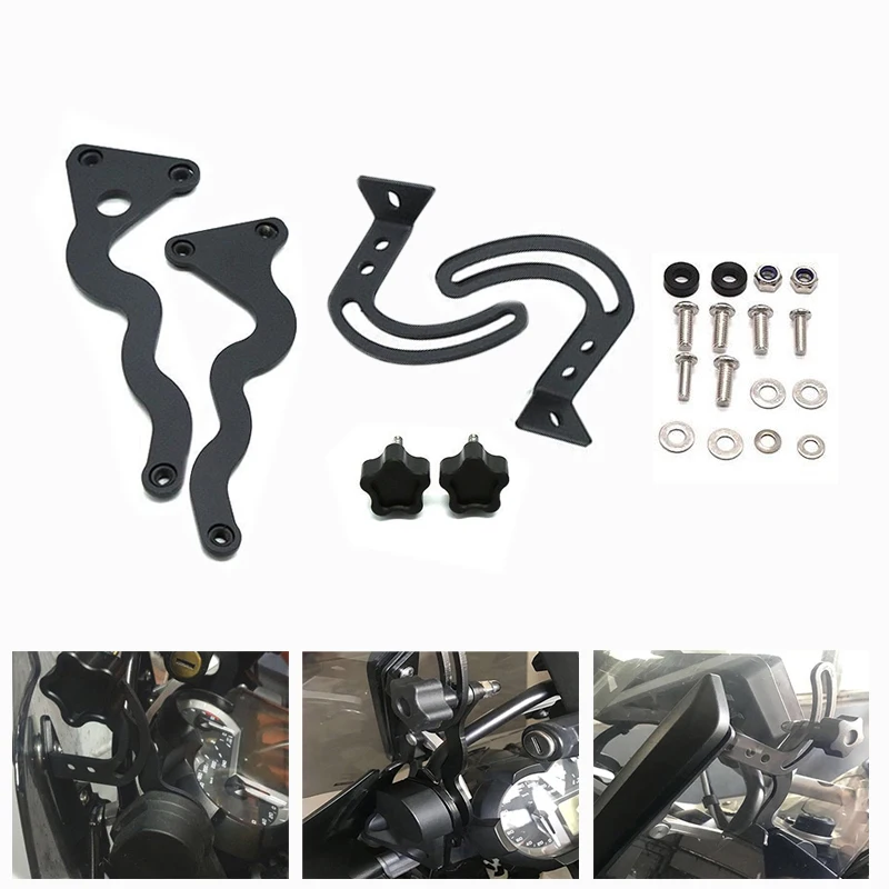 For  R1200GS R1250GS Windshield Windscreen Steel Bracket Mounting Clamps Holder R1200 GS LC ADV 2013-2019, R 1250 GS ADV 2019