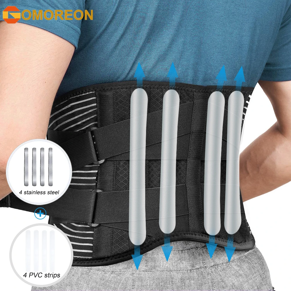 Lumbar Support Belt for Mens Womens. Compression Orthopedic Back Brace Stretcher and Posture Corrector for Spine Decompression