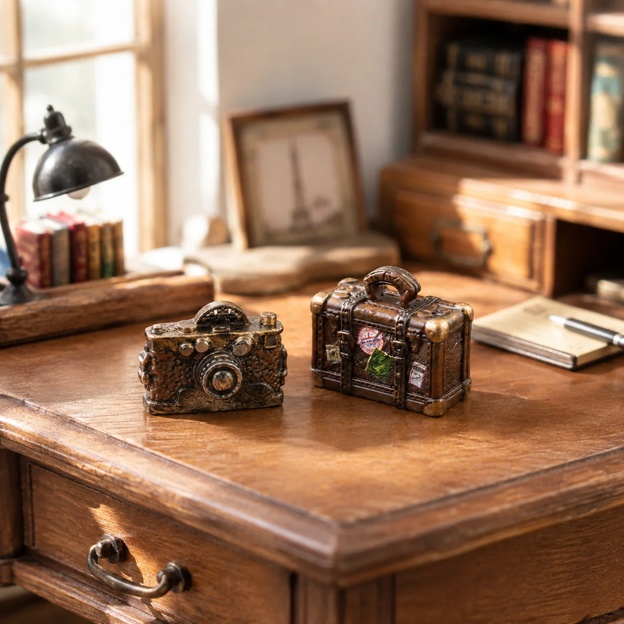 Miniature camera suitcase mode - Resin Art Toys ulasan dan harga