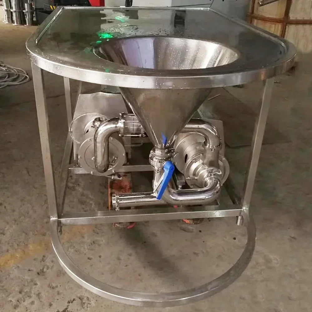 stainless steel 304 juice dairy milk powder dissolve machine Dispersing Powder High Shear Homogenizer with hopper