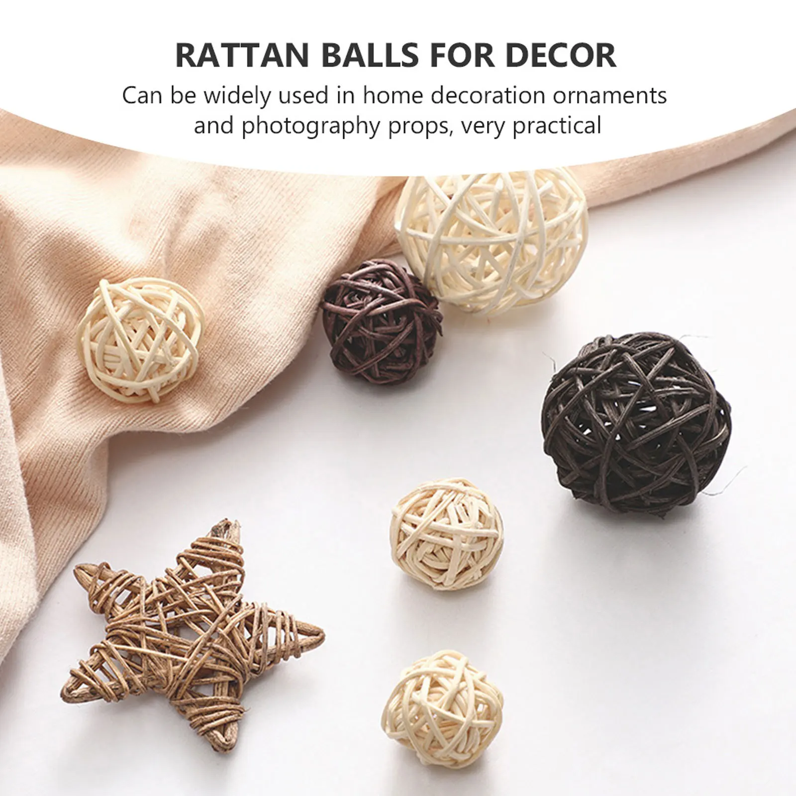 

10 Pcs Photo Props Decoration Rattan Balls Ornaments for Decorative Simulation Home