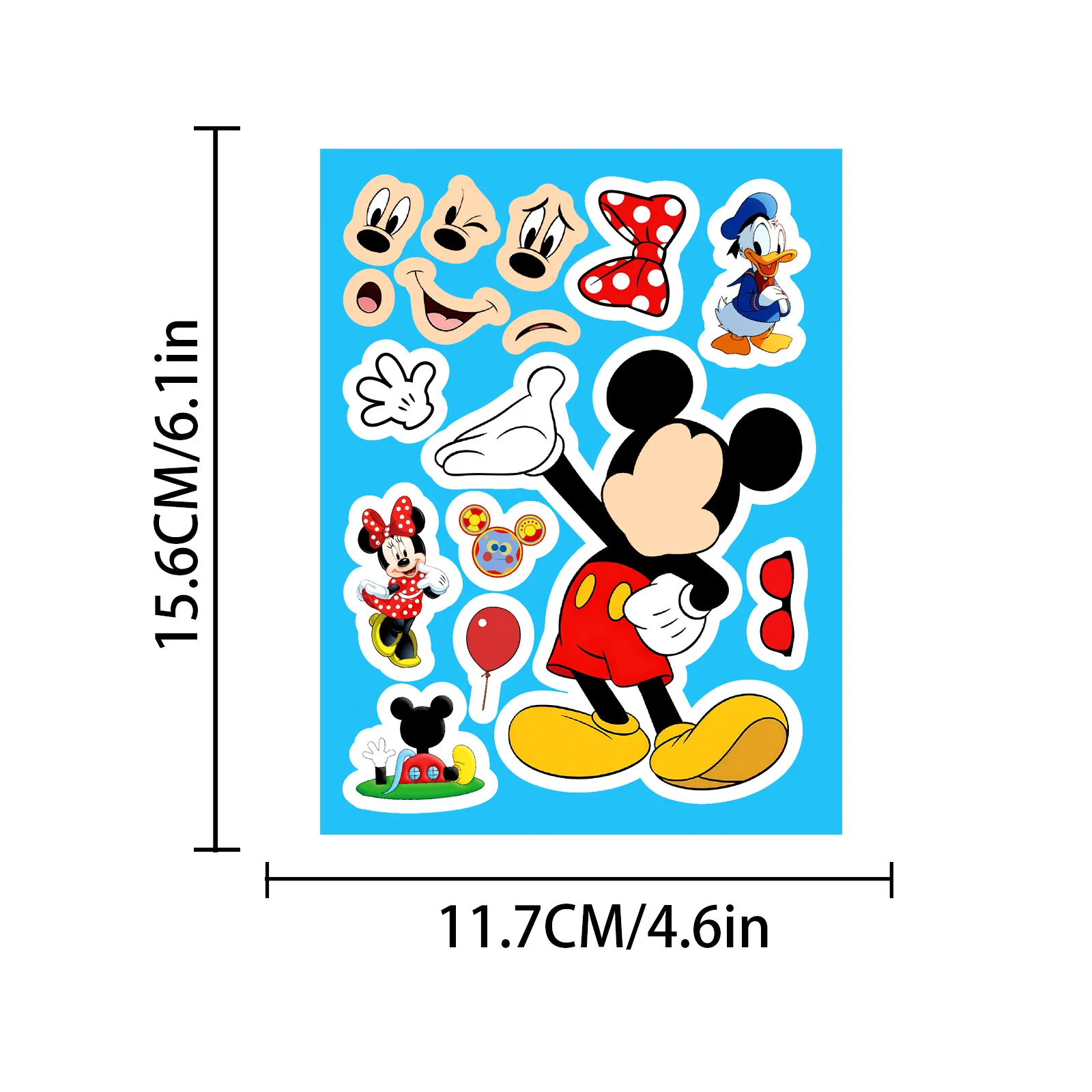 

8Sheets Cartoon Disney Mickey Stitch Make a Face Puzzle Stickers Notebook Decoration Decals Party Games Boys Girls Gifts