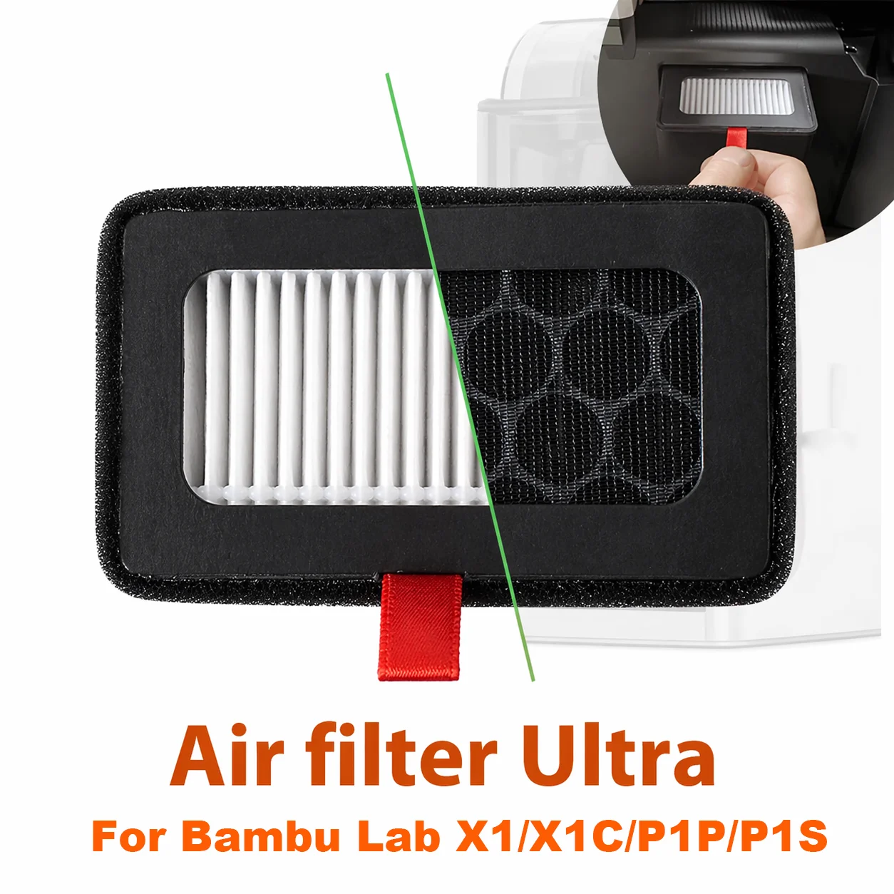 1/2/3pcs New HEPA 13+ Activated Carbon Air Filter Ultra For Bambu Lab X1/C/P1P/S Activated Carbon Layer 3D Printer Accessories