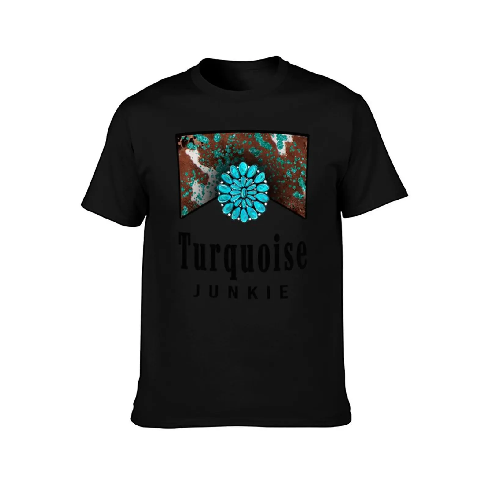 Turquoise Junkie Western T-Shirt sports fans custom shirt anime shirts men