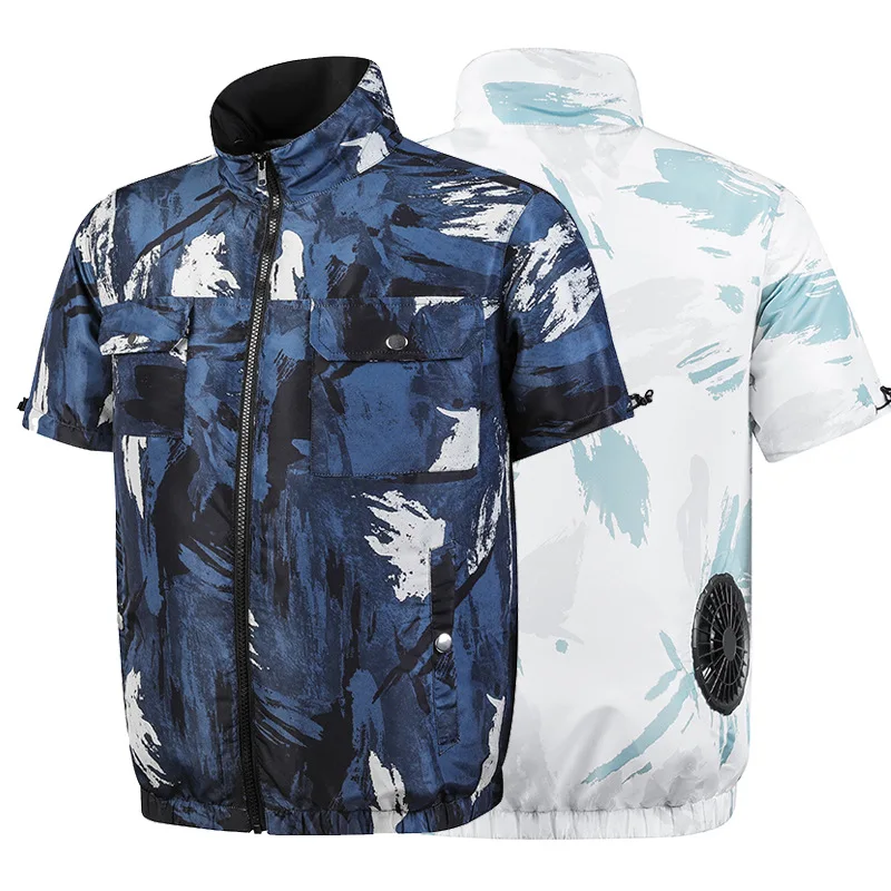 Summer Air Conditioning Clothes Short Sleeve Men Motorcycle Jackets Outdoor High Temperature Protection Work Clothes Breathable