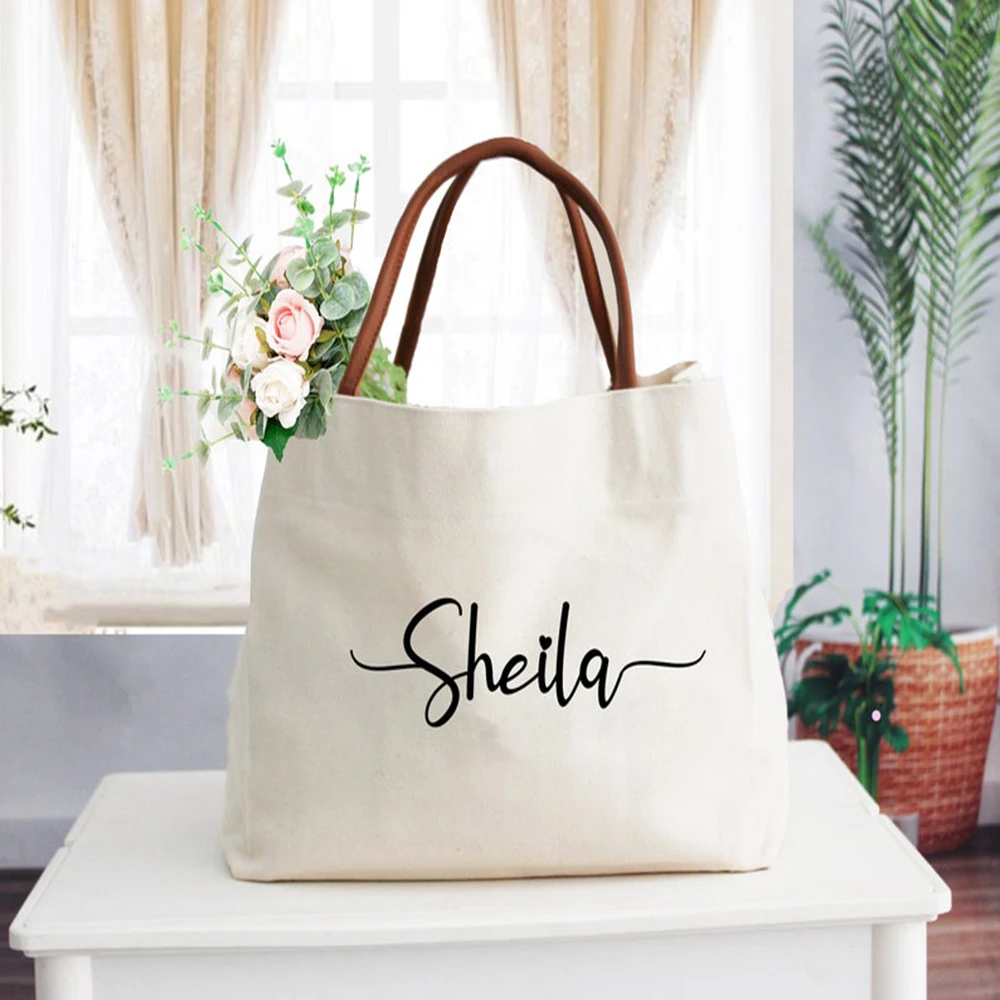 

Durable Bride Tribe Tote Personalized Multi Functional Canvas Tote Reusable Bride Beach Bag Girls Women Weekend Travel Bag