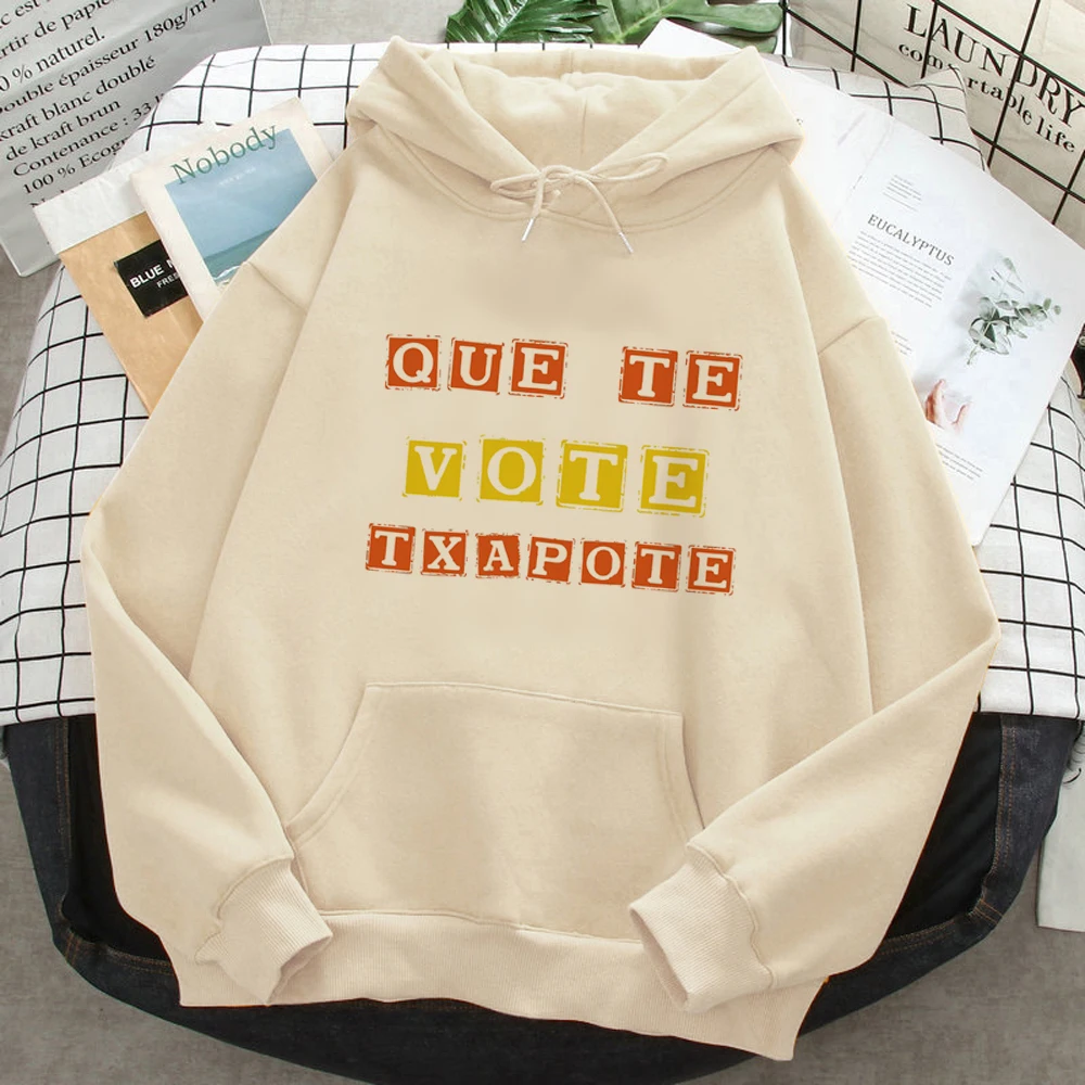 You Vote Txapote hoodies women Korean style Fleece anime sweater women japanese sweatshirts