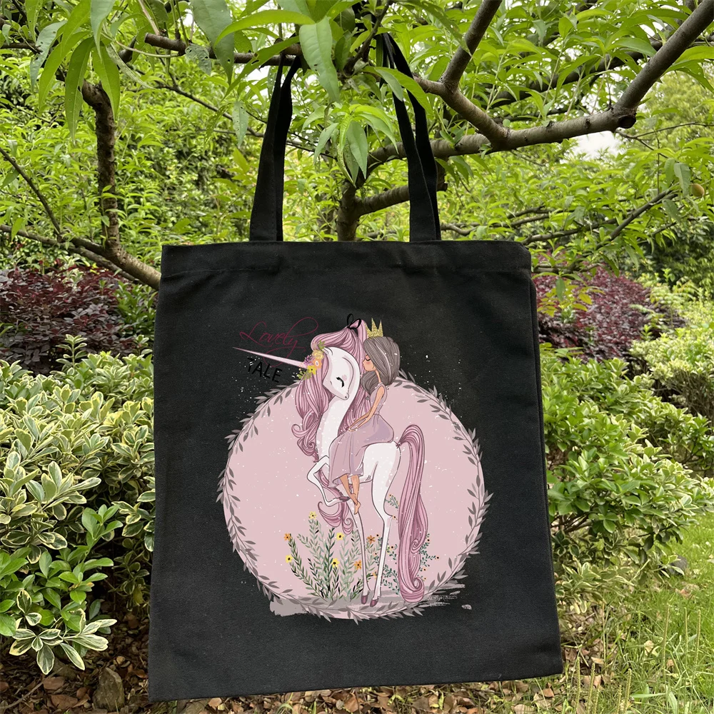 Cute Unicorn Tote Bag for Women Large Capacity Shopping Bag Lightweight School Books Bag Casual Shoulder Bags Girls Hand bag