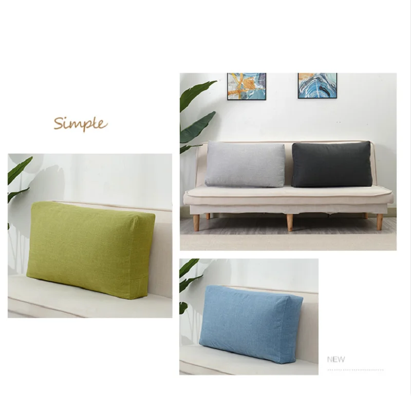 Sofa Back Cushion Cover Linen Breathable Fabric Home Lazy Bedside Backrest Pillow Case Bed Tatami Backrest Cushion Cover