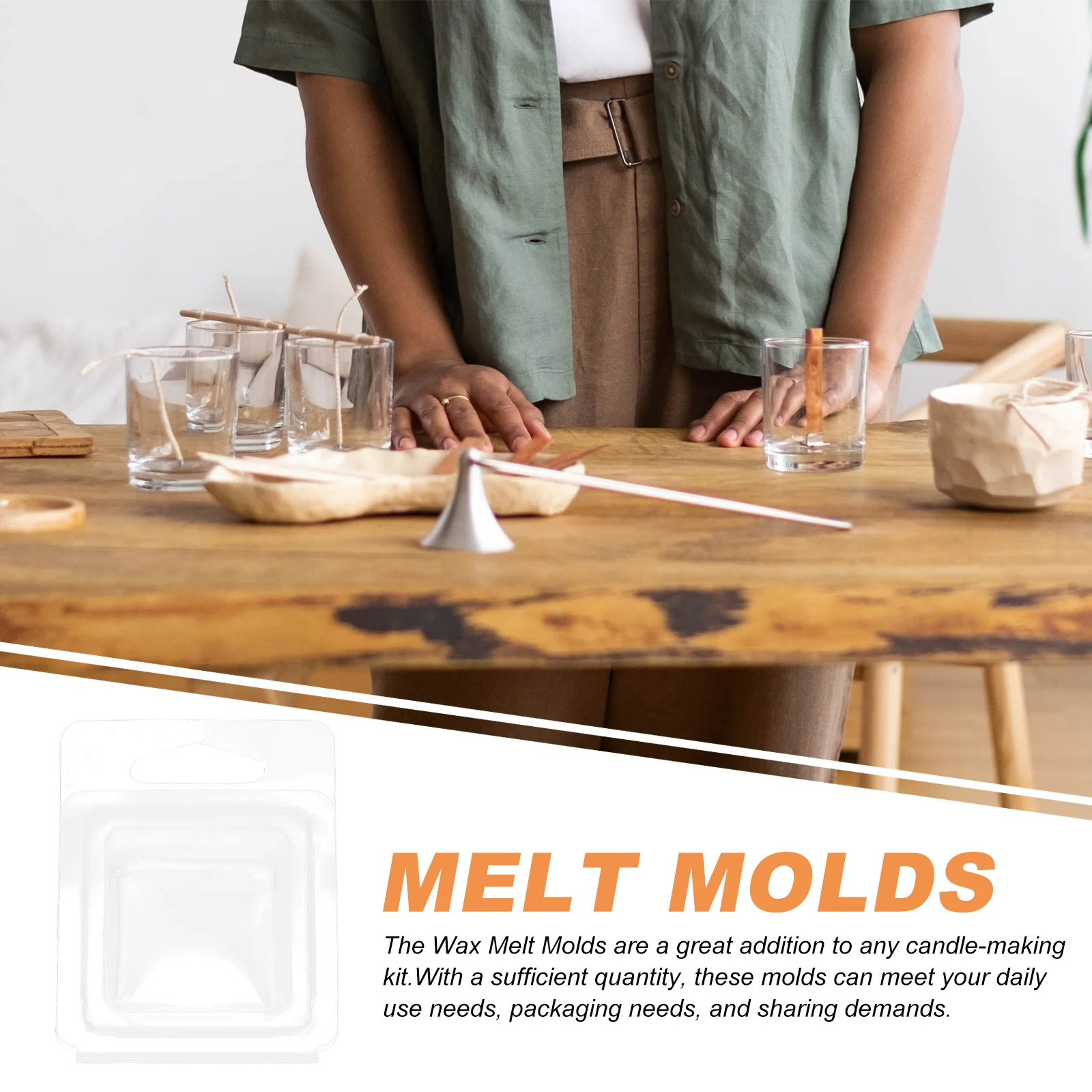 

100Pcs Wax Melt Molds Transparent Clamshell Container for Making DIY Scented Wax Melts Chocolate Mold Cube Shape Easy