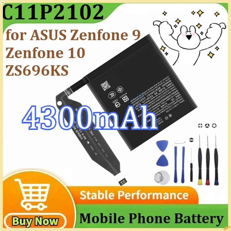 بطارية C11P2102 لعام 2025 لأجهزة ASUS Zenfone 9 /Zenfone 10 ZS696KS بطارية الهاتف المحمول 4300 مللي أمبير في الساعة + أدوات #1