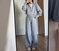 Women's fashion casual solid color slim fit short top slim fit knitted pants two-piece set 2024 autumn new women's clothing