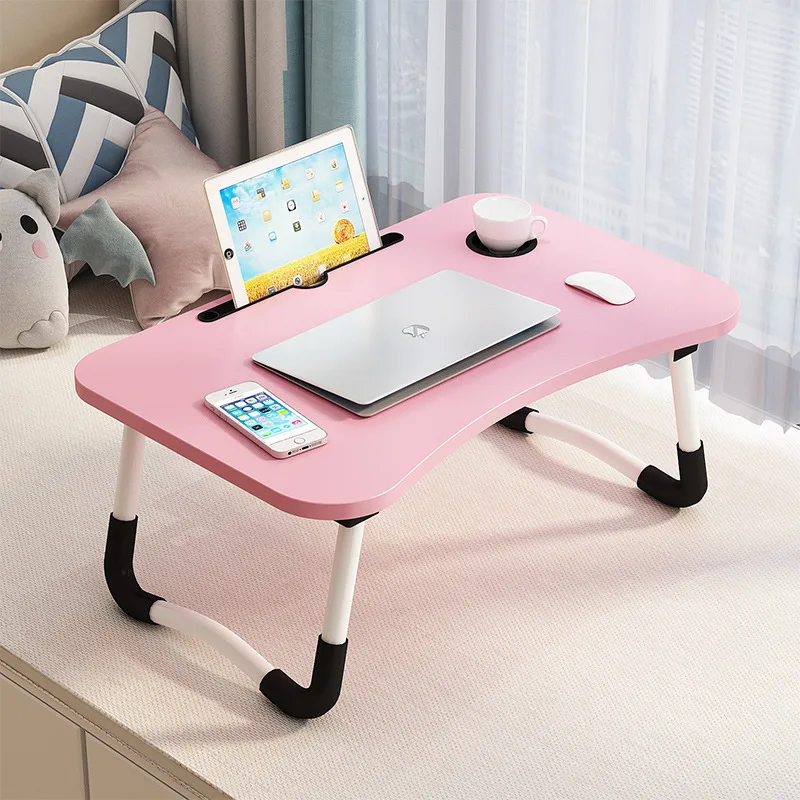 Foldable Dormitory Study Table, Simple Small Table, Lazy Folding Computer Table on Bed