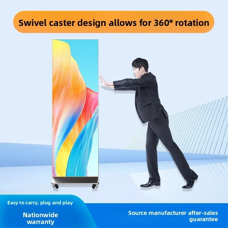 LED full color poster screen advertising machine gob display folding advertising machine