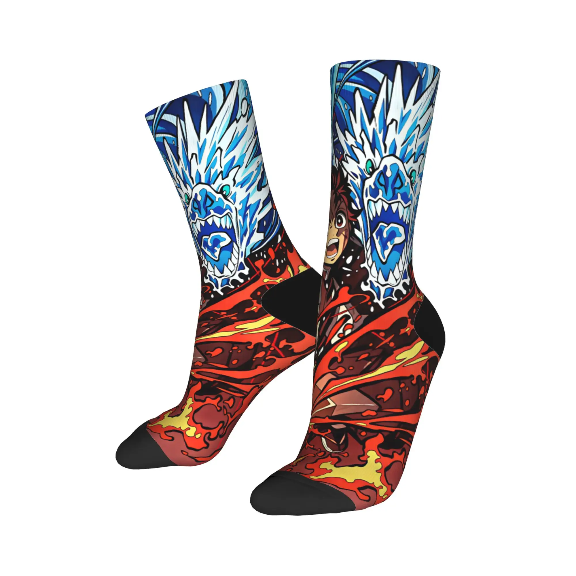 Men Socks Demon Slayered Characters  Stockings Winter Harajuku Warm Soft Socks Graphic Running Sports Anti Bacterial Socks