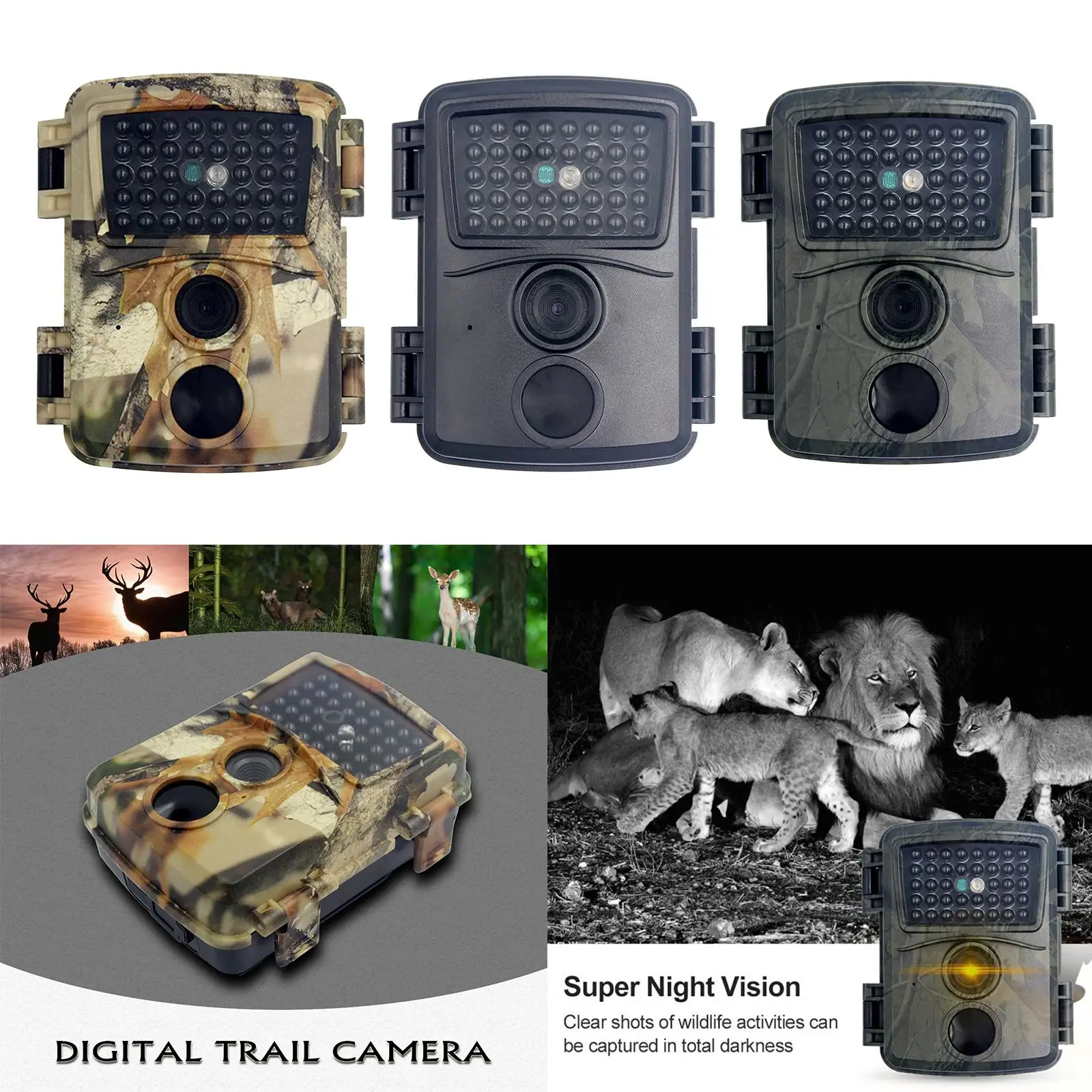 0 Mini Camera 1280P Game Camera Wildlife Scouting Hunting Cam Outdoor Hunting Cam 38 LEDs