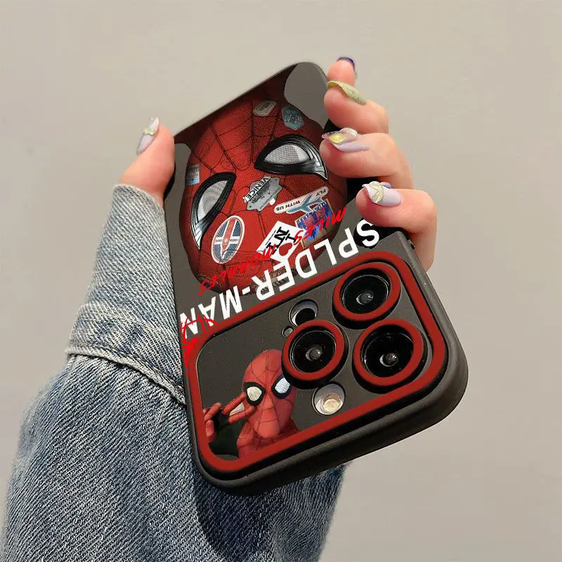 Cool Marvel Spider Man Trend Phone Case For iPhone 16 15 14 13 12 11 Pro Max 7 8 Plus XR XS Max SE Anti Fall Kawaii Cover