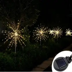 Solar Firework Light Grass Globe Dandelion 90/150/200 LED Fireworks Lamp For Garden Lawn Landscape Holiday Christmas Lights