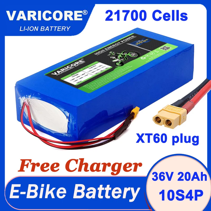 VariCore 36V 48V 60V 20Ah 21700 بطارية ليثيوم حزمة 10s 13s 16s 500W 1200w 1440w 42V 54.6V 67.2V بطاريات شاحن