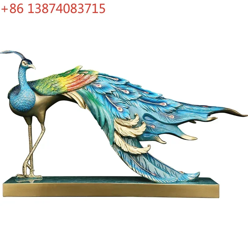 Wealth and Glory All Copper Peacock Decoration Wedding Living Room