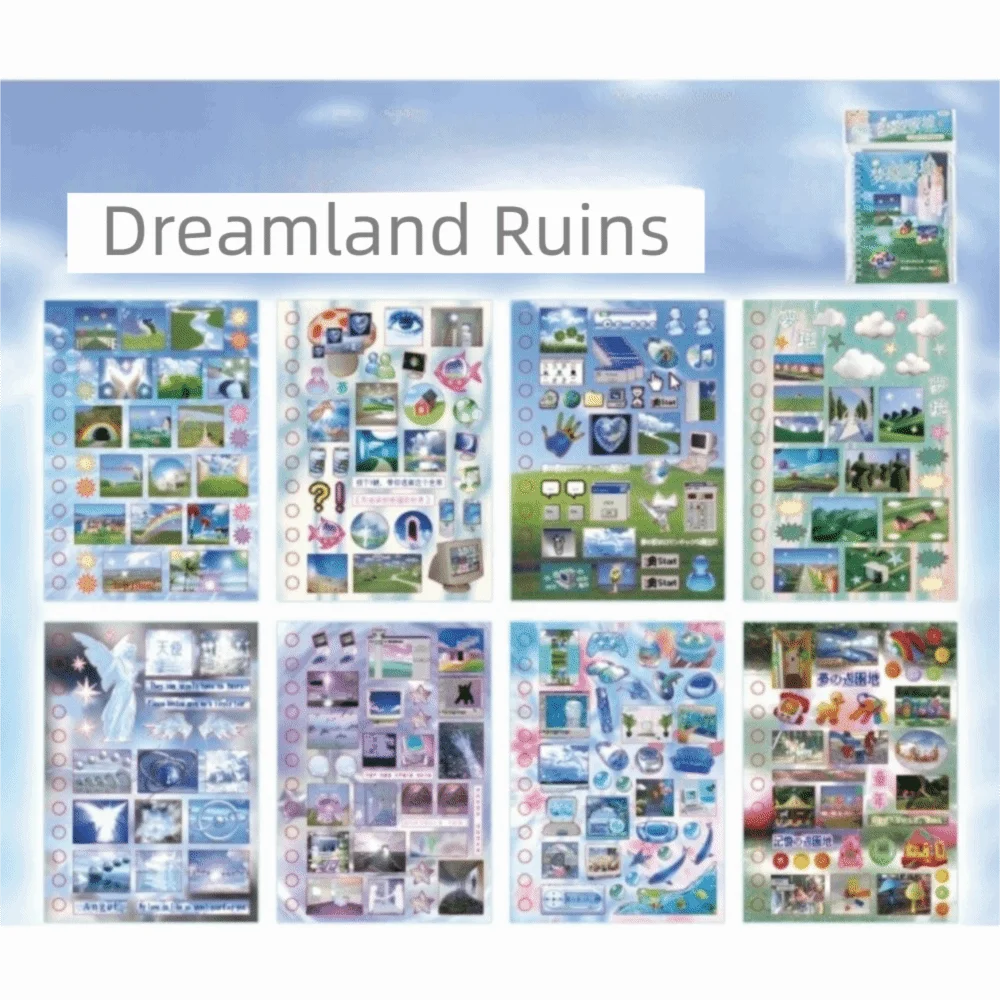 Cute Die-cut 3D Sticker Book Collage Material Cut Film Coil Decorative Stickers Cartoon Style Wind-Cut Film