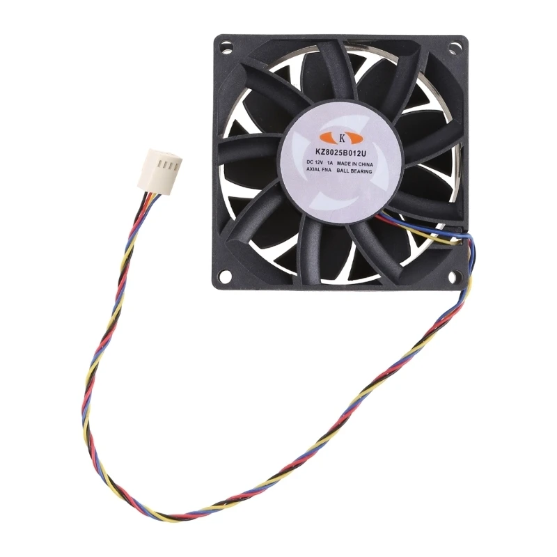 W91A Brushless Computer Fan 8x8x2.5cm 85.2CFM 6500RPM 4Pin 4 Wire PWM Automatic Temperature Control Cooler by KZ8025B012U