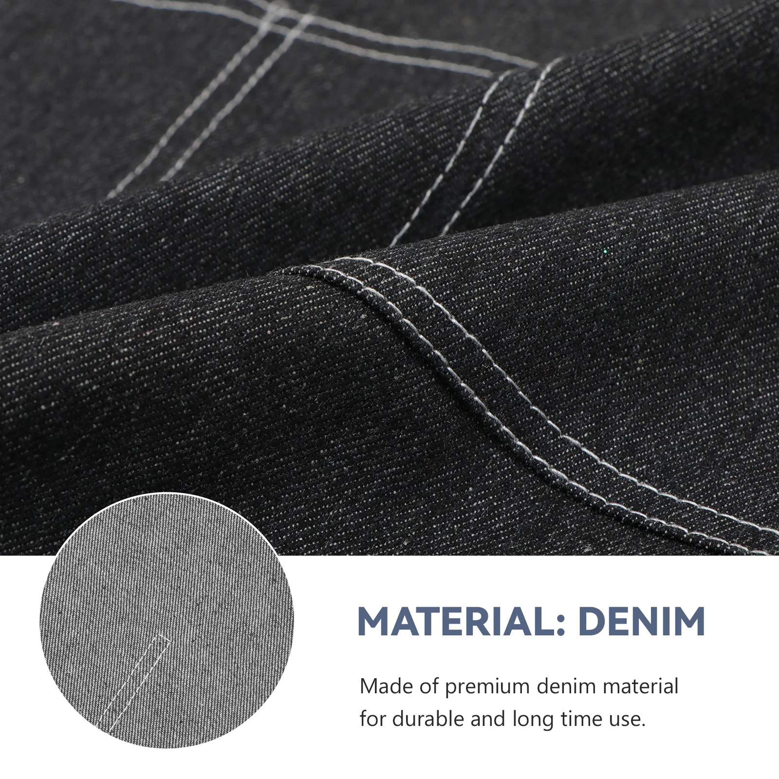 

Oil Proof Denim Apron for Kitchen Cooking Gardening Work Baking with Pocket Household Chef Sleeveless Apron