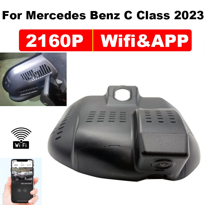 4K Front And Rear Camera Wifi DVR For Mercedes Benz C Class W206 S206 C200 C300 2022 2023 With APP Control &GPS trajectory