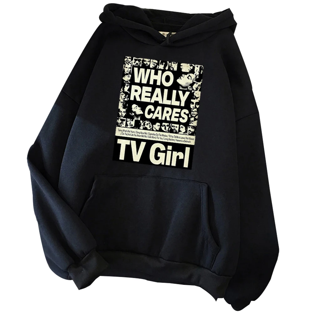 

Who Really Cares Hoodie Music Album Hoodie TV Girl Sweatshirt TV Girl Merch Pullover Tops Streetwear Unisex