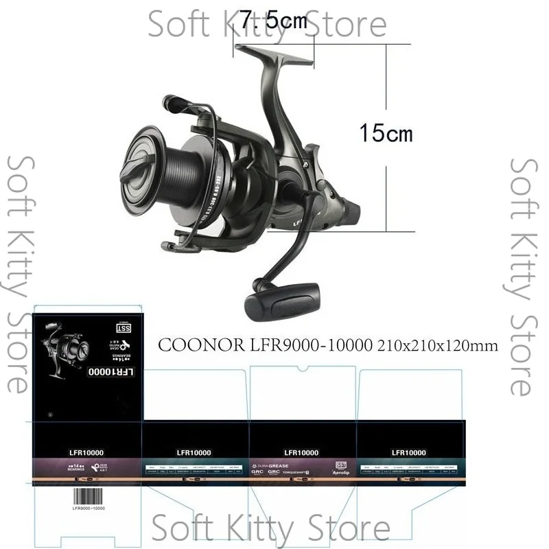 Long-distance cast wheel LFR9000 + 10000 all-metal double-line cup fishing wheel, double discharge carp wheel