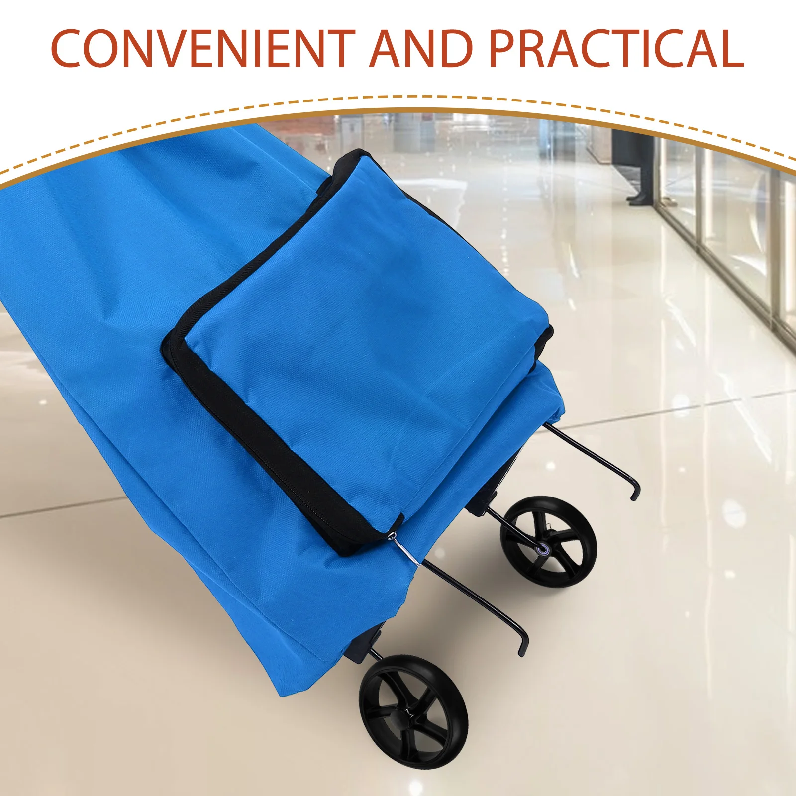 

2pcs Grocery Wheels Black Heavy Duty Shopping Cart Wheels Clip Pu Foldable Trolley Climbing Stairs Durable Replacement Caster