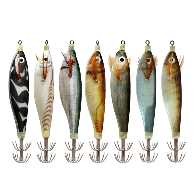 

652D Squid Cuttlefish Sleeve Hook Jigs Lures Luminously Squid Jigs Hook Fishing Lures Baits Fishing Accessories Easy to Use