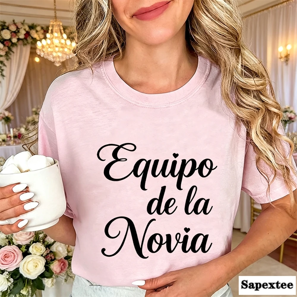 Spanish Girls Bachelorette Party T-shirts Team Bride Tribe Tops,  Short Sleeve Tees for Bridal Shower Wedding Single Farewell
