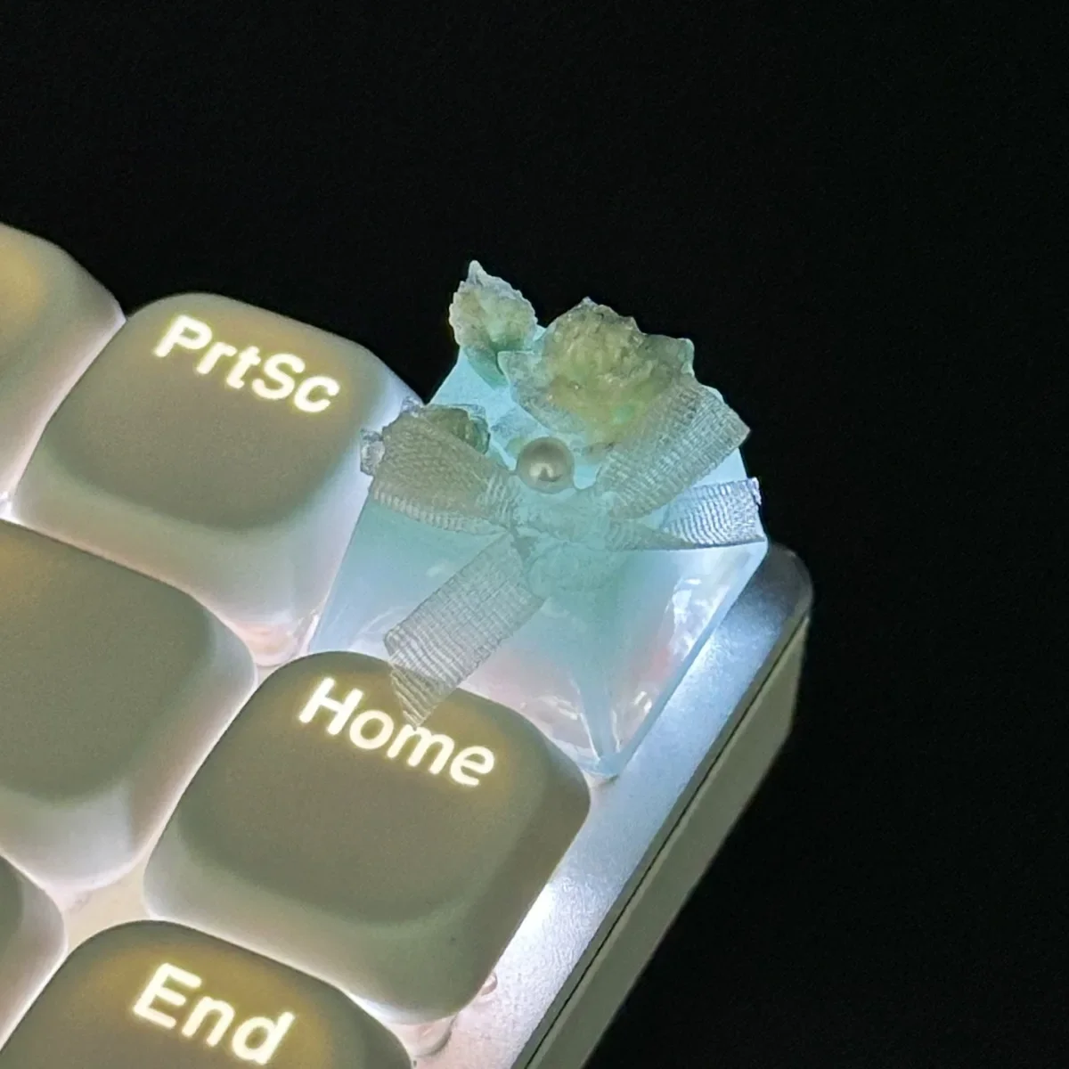 أغطية مفاتيح أصلية من الراتنج لنقل الضوء عبر الحدود، أغطية مفاتيح على شكل زهرة نقل الضوء، لوحة مفاتيح ميكانيكية بعمود متقاطع ke #3