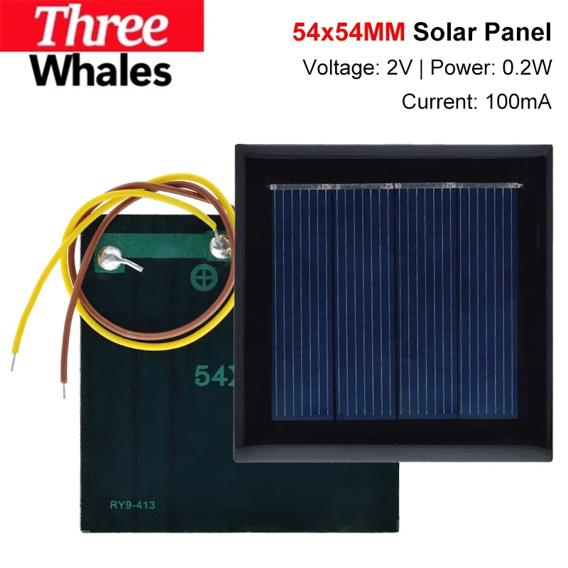 1/2/5PCS 2V 0.2W 100mA Solar Panel DIY Charge Module THR Mini Polysilicon Solar Cell System for Solar Lawn Lamp With 15CM Cable
