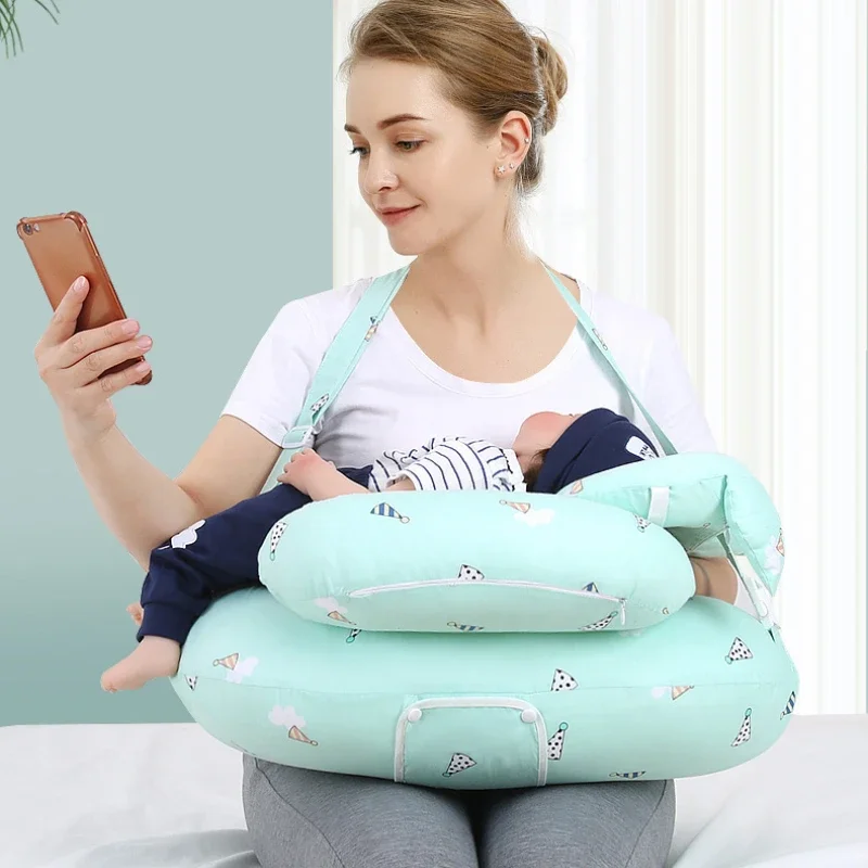 Adjustable Wedge Shaped Breastfeeding Pillow for Newborns and Expecting Mothers Prevents Choking and Regurgitation